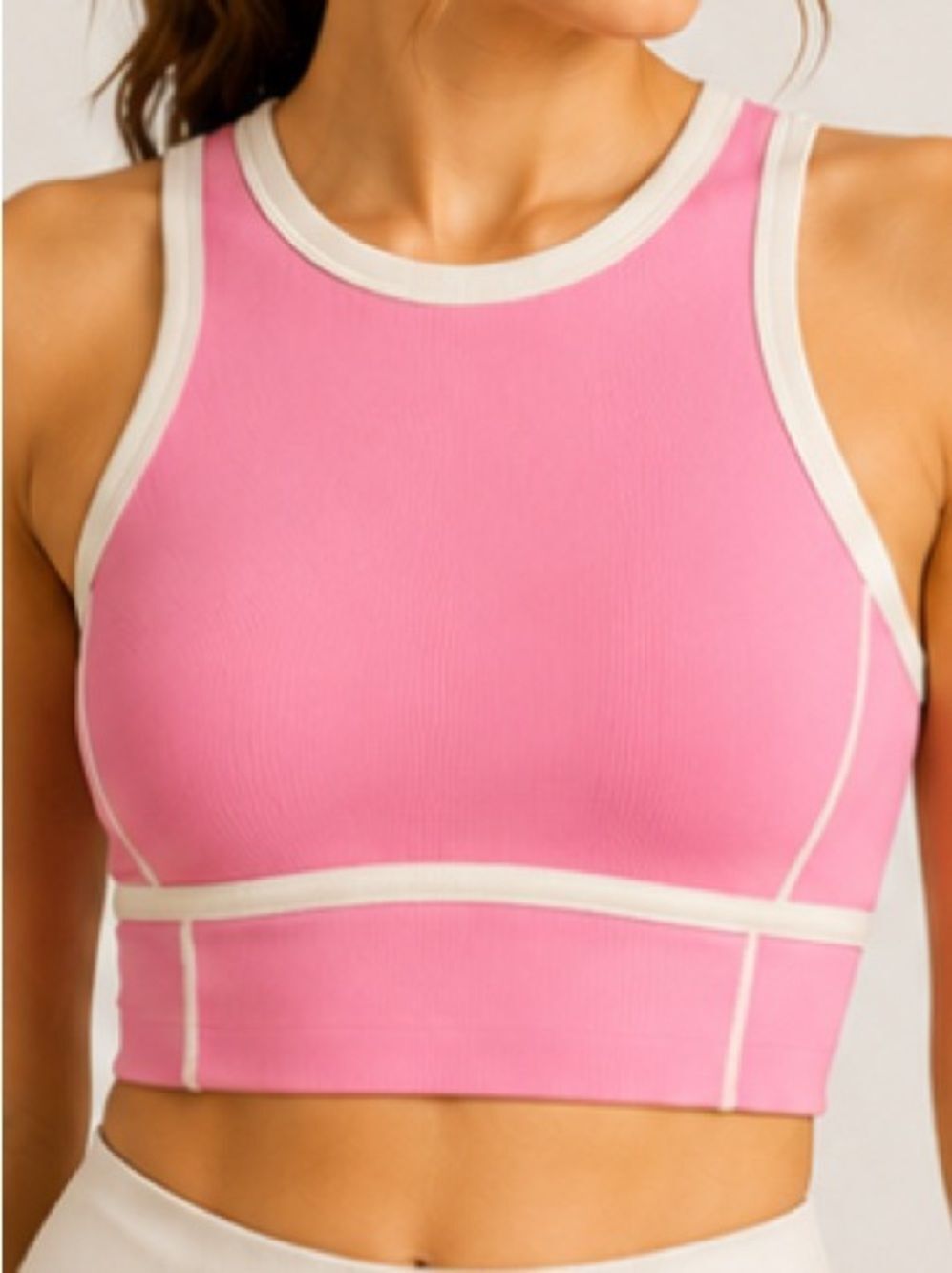 WILO Melbourne Pink Ribbed Sports Bra Size Small Athletic Crop Tank